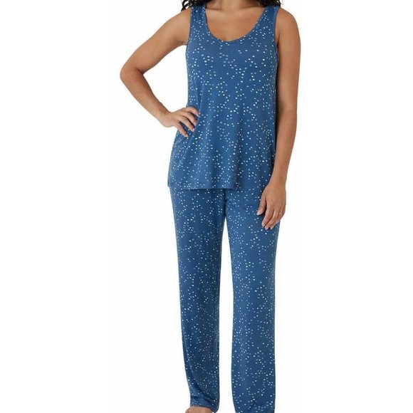NWoT Eddie Bauer Women's 2 Piece Sleepwear Lounge Set Blue Size M $60 ZZ036 - Picture 2 of 3